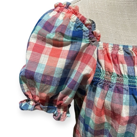 🌻Modcloth Smocked Summer Madras Crop Top  Size Small - Picture 4 of 10